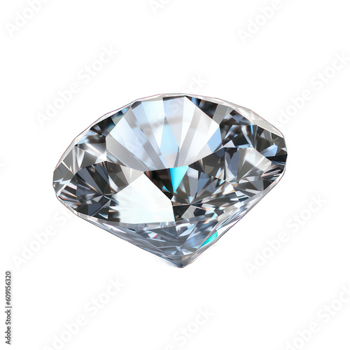 Diamond single cut isolated on white created with Generative AI