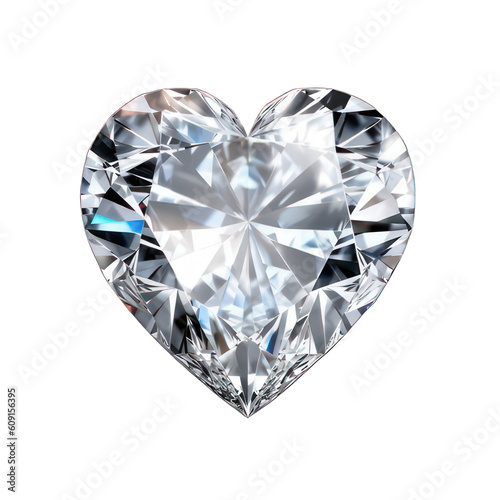 Diamond heart cut isolated on white created with Generative AI