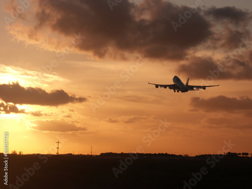 Cloudy Sunrise take-off for a tropical destination.