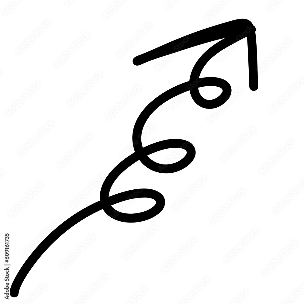 The black pointing arrow is not straight. The black pointing arrow is not straight.