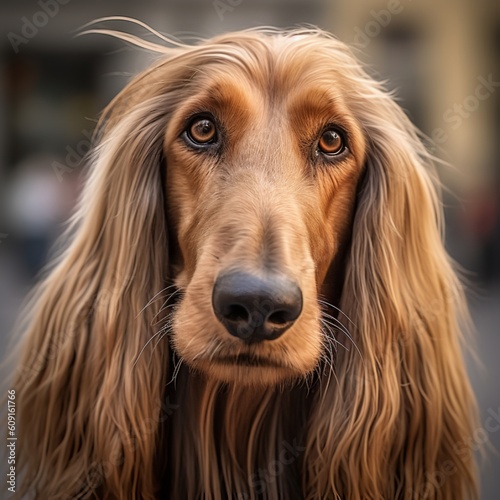 Curious Afghan Hound with a Quizzical Expression © Emojibb.Family