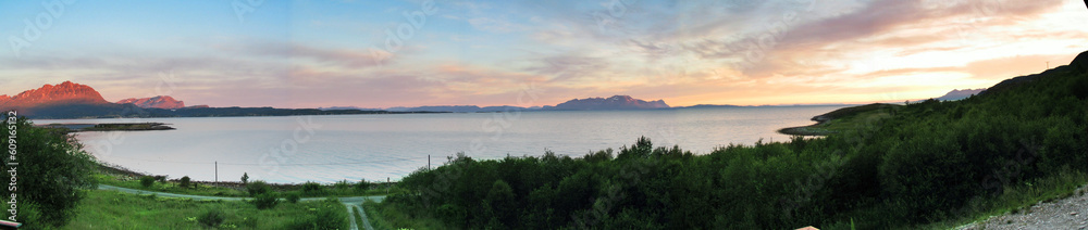 Panoramic from the Island Andørja in Nortern part of Norway