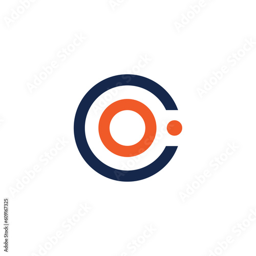 Initial letter co linked round lowercase monogram logo
