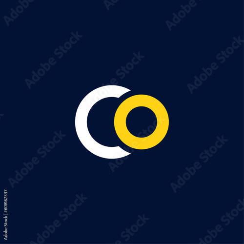 Initial letter co linked round lowercase monogram logo