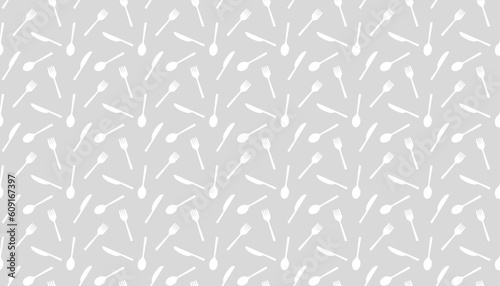 フォーク、スプーン、ナイフのパターン背景