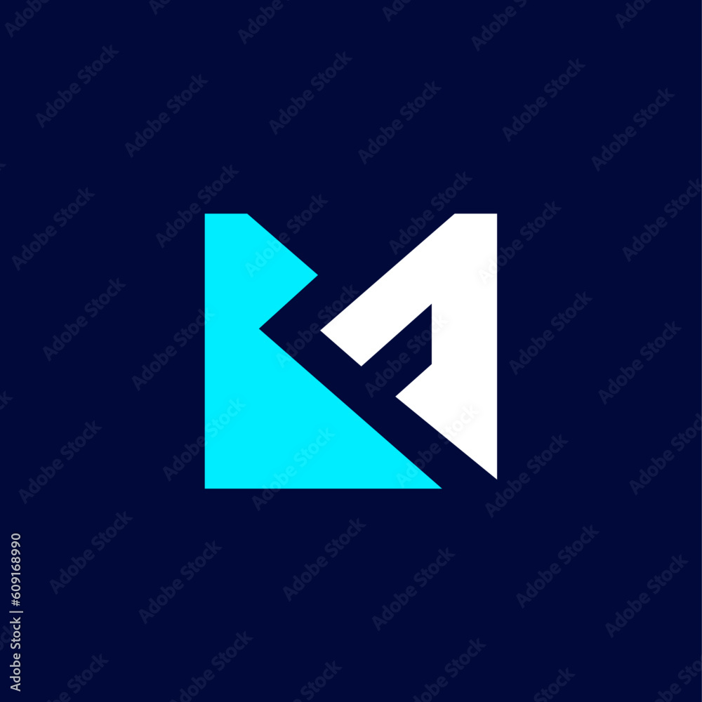 Fototapeta premium Initials MF FM logo with a modern style and concept