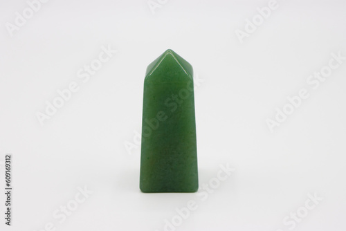 Green quartz isolated on white background photo