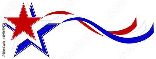 patriotic red white and blue stars and ribbons for 4th of july