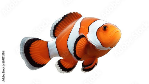 Clownfish isolated on transparent background created with generative AI technology