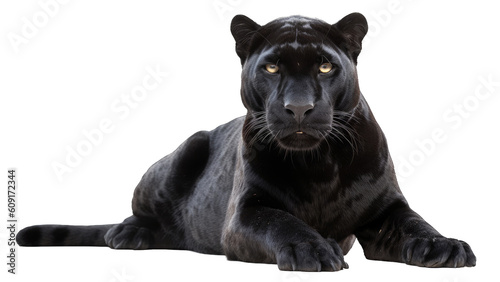 Panther isolated on transparent background created with generative AI technology