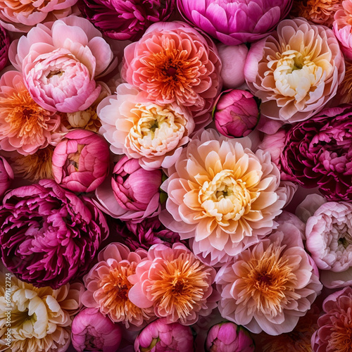 peony flowers background 