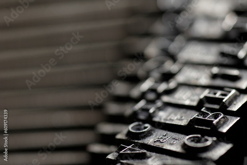closeup of an old typewriter