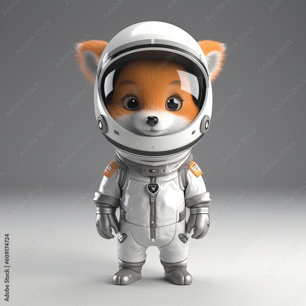 cute fox dressed as astronaut cute fox dressed as astronaut