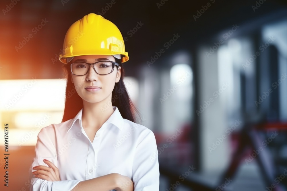 A woman is a professional engineer of a large corporation. AI generated, human enhanced A woman is a professional engineer of a large corporation. AI generated, human enhanced