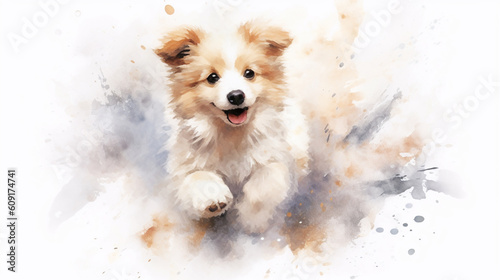 Watercolor Portrayal Background of cute dog