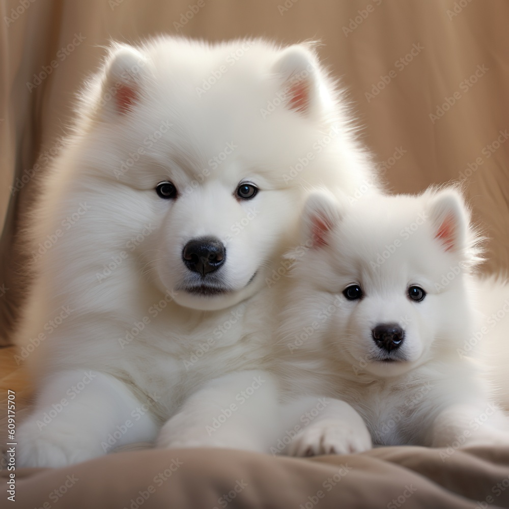 Samoyed Puppy with Adorable Puppy-Dog Eyes