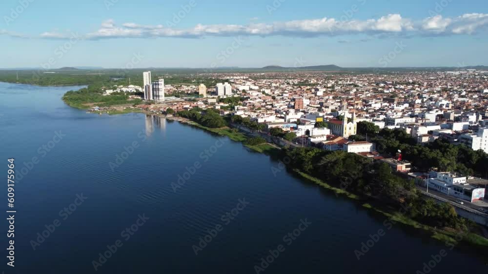 Sunset in a beautiful city by the São Francisco river with a beautiful bridge, Petrolina, Pernambuco Sunset in a beautiful city by the São Francisco river with a beautiful bridge, Petrolina, Pernambuco