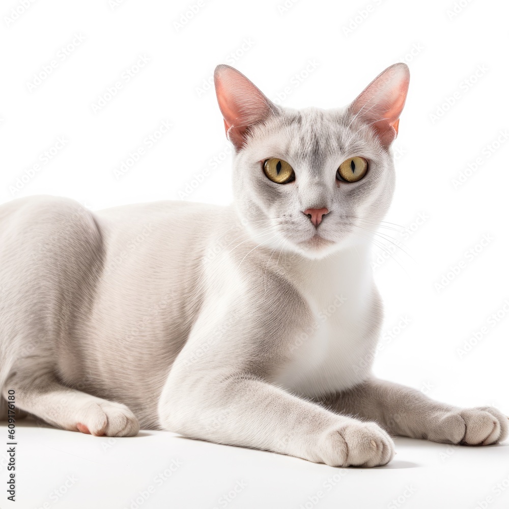 Dwelf cat cat isolated on white background. Generative AI