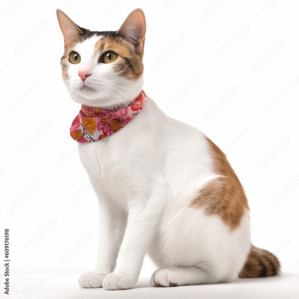 Javanese cat cat isolated on white background. Generative AI