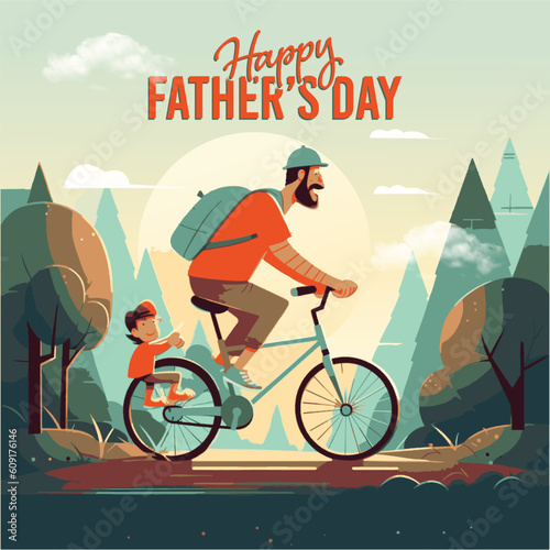 Happy Father's day, my dad my hero, daddy's girls. Turkish Translation: Babalar günü kutlu olsun. Vector, Illustration.