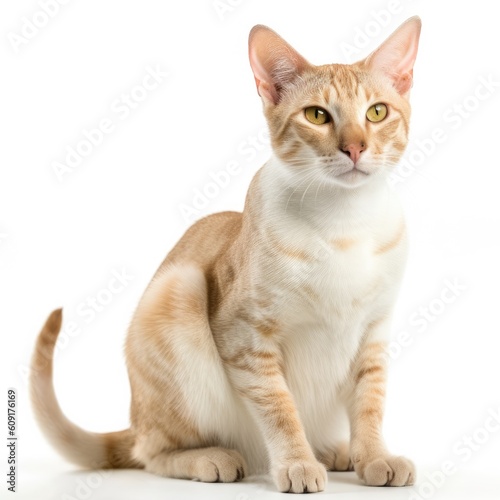 Colorpoint Shorthair cat cat isolated on white background. Generative AI photo