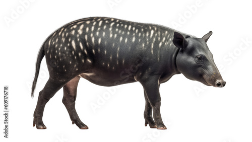 Tapir isolated on transparent background created with generative AI technology