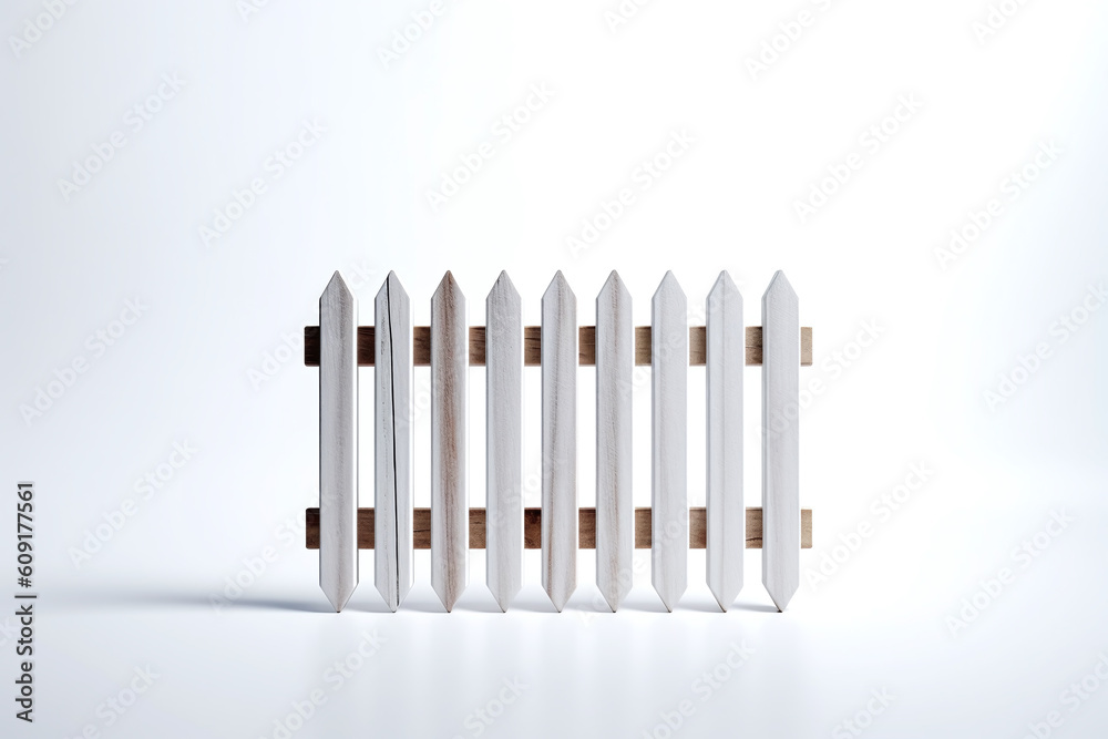 fence on a white solid background. Generative AI fence on a white solid background. Generative AI