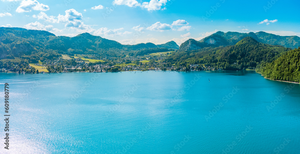 Lake Wolfgangsee, Salzkammergut, Austria, in summer Lake Wolfgangsee, Salzkammergut, Austria, in summer