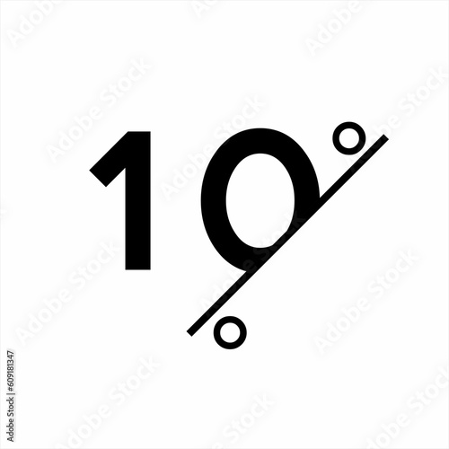 10% discount icon logo vector with partially truncated concept.
