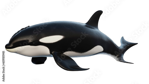 Orca isolated on transparent background created with generative AI technology