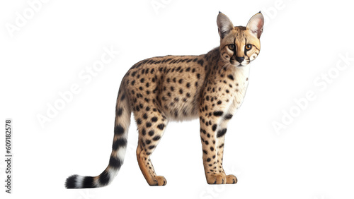 Serval isolated on transparent background created with generative AI technology