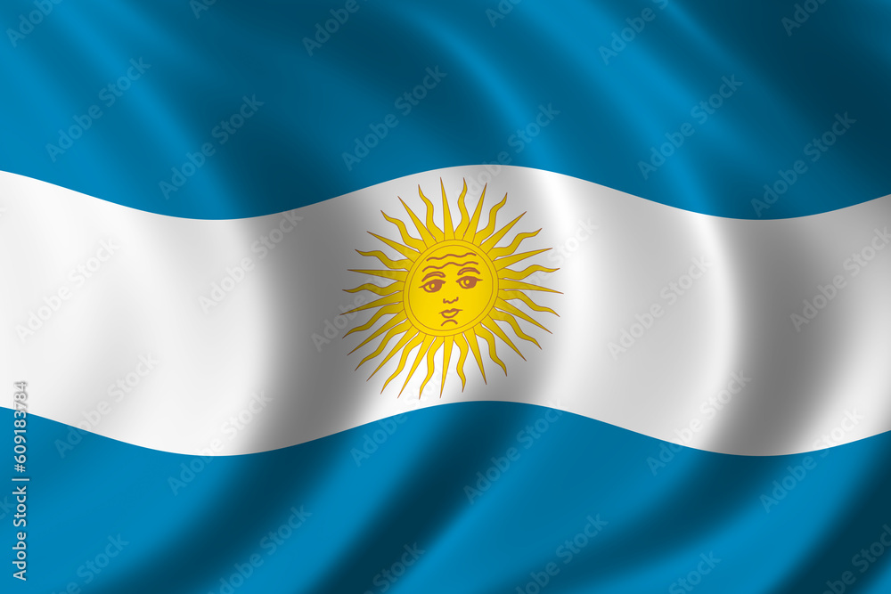 Obraz premium Flag of Argentina waving in the wind