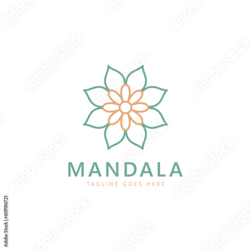 Mandala logo template  Circular pattern in form of mandala. Oriental pattern  vector illustration. Islam  Arabic  Indian  turkish  pakistan  chinese  ottoman motifs
