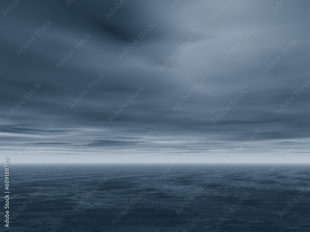 Obraz premium dark blue landscape - before the storm