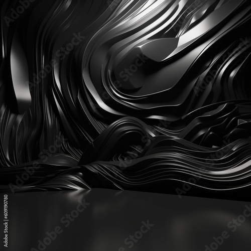 Abstract 3D Black Texture For Background