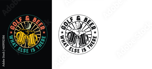 golf & beer t-shirt design set, vintage golf t-shirt design collection, typography golf t-shirt collection, golf retro style vector t-shirt collection 