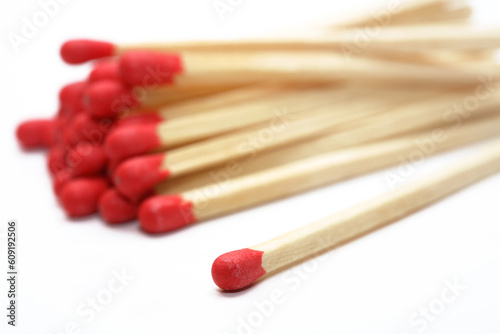 Some matches and a white background