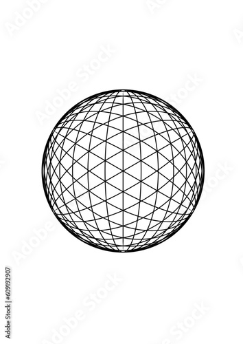 Kreisfläche gefüllt mit einem hexagonalen abstrakten netzartigen linienmuster, modern art