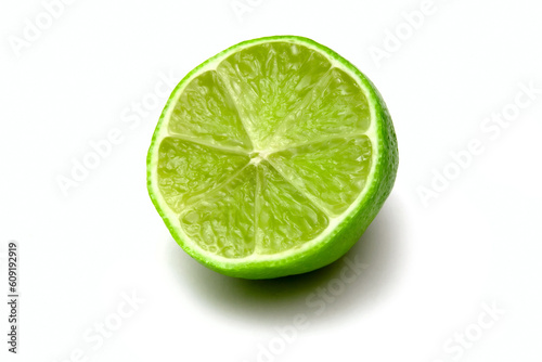isolated piece of lime adainst white background