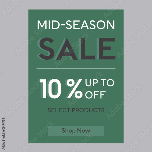 Mid season sale 10% off discount promotion poster