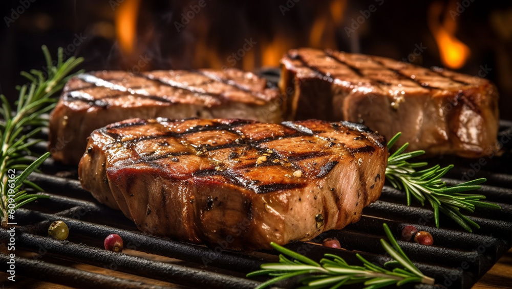 Grilled pork or beef steaks Grilled pork or beef steaks