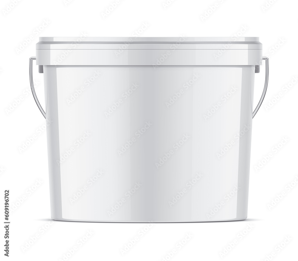 White plastic bucket of medium size White plastic bucket of medium size