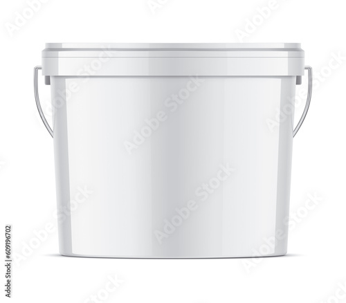 White plastic bucket of medium size