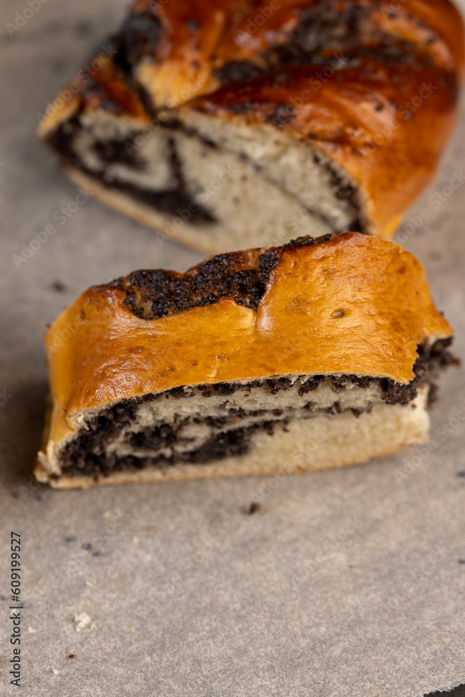 Wheat bun with poppy seed filling Wheat bun with poppy seed filling