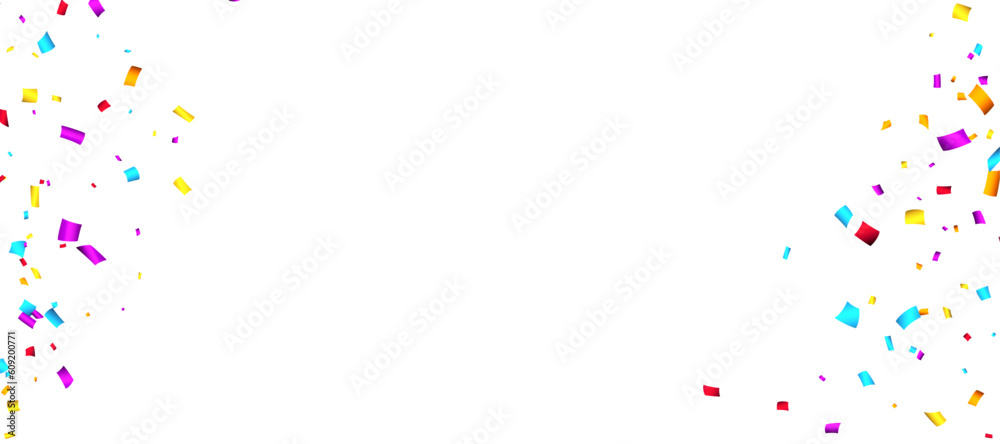 Colorful cut out ribbon confetti frame..