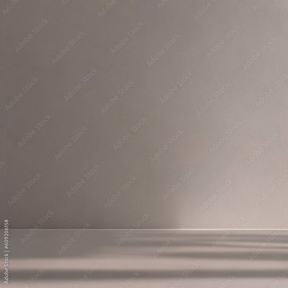 Empty white surface with shadows for product display, textured white background. Generative AI technology.