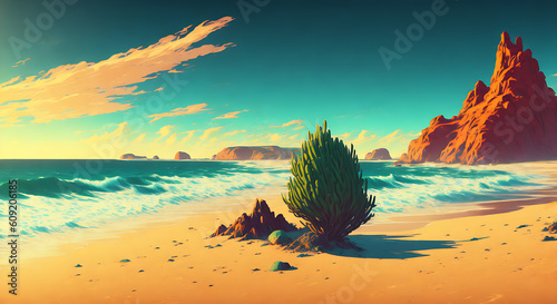 AI landscape of a beach in summer 15