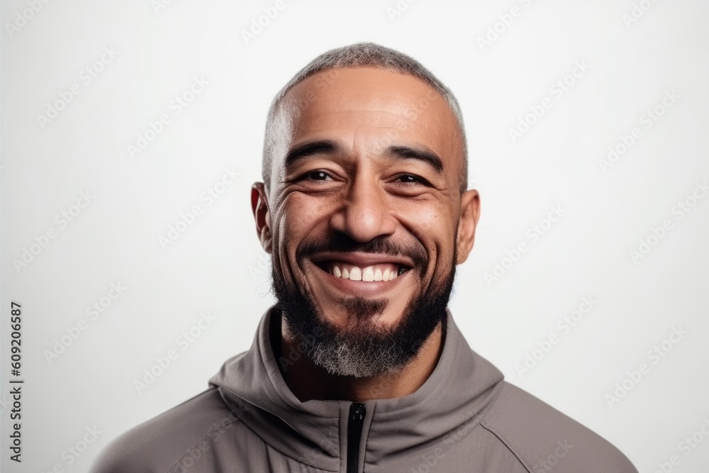 Portrait of a smiling african american man wearing hoodie