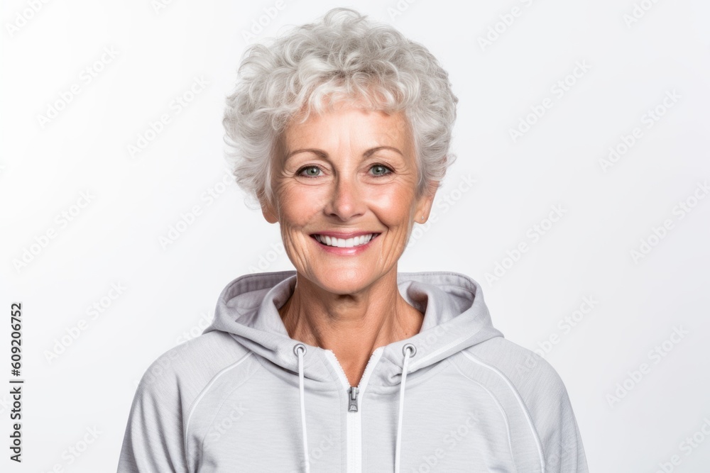 Portrait of smiling senior woman looking at camera isolated on a white background Portrait of smiling senior woman looking at camera isolated on a white background