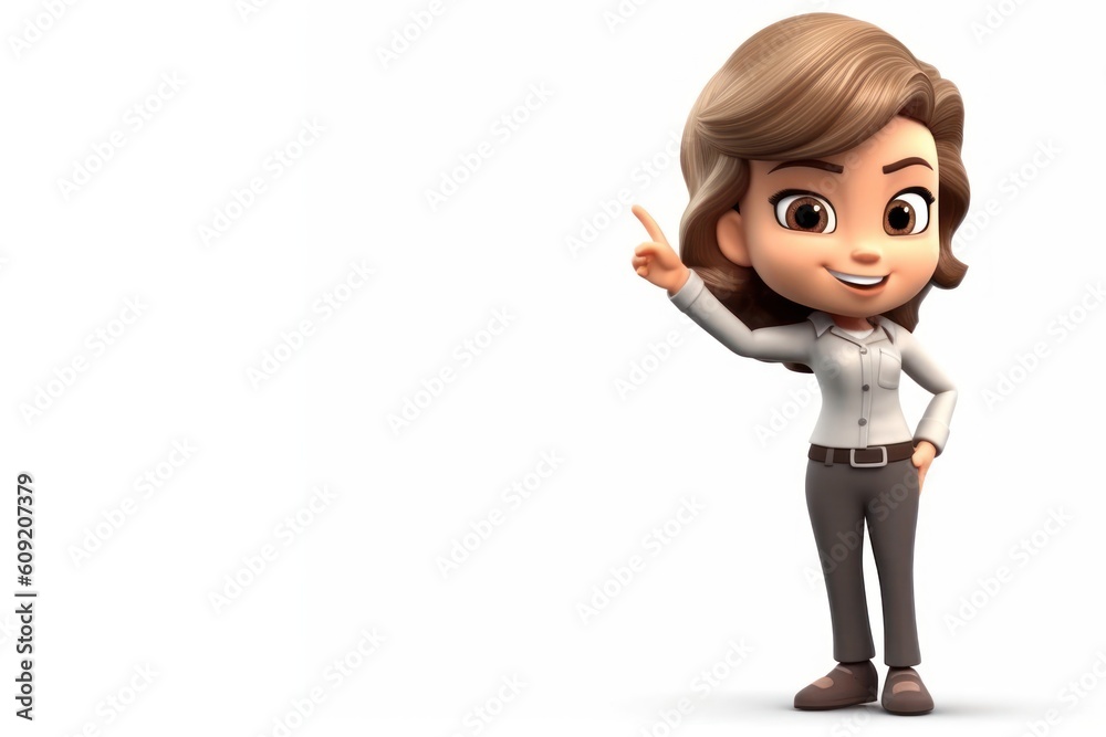 Caucasian Anime Female Marketing Manager White Backdrop Isolated Extremely Gorgeous With Copyspace Generative AI Caucasian Anime Female Marketing Manager White Backdrop Isolated Extremely Gorgeous With Copyspace Generative AI